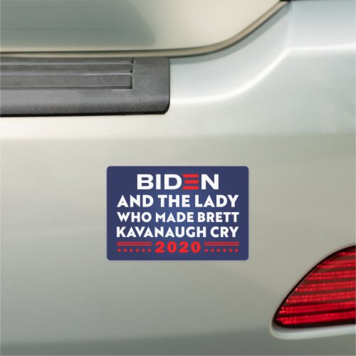 biden and the lady who made brett kavanaugh cry car magnet