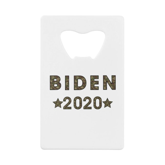 Biden Camouflage Credit Card Bottle Opener (Front)