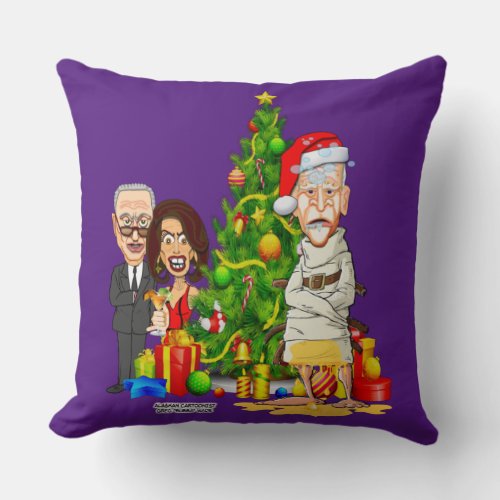 BIDEN CHRISTMAS T_Shirt Throw Pillow