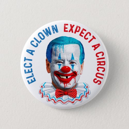 Biden clown face anti Biden Pro trump 2024 Button