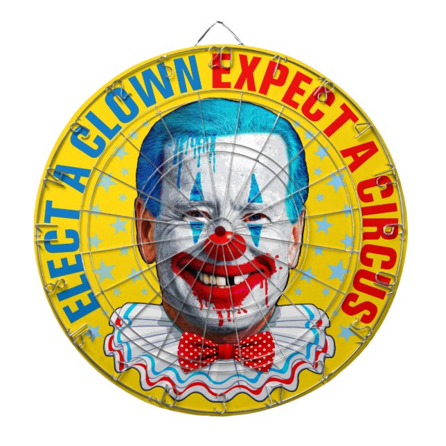 Biden clown face Funny anti Biden pro trump 2024 Dart Board (Front)