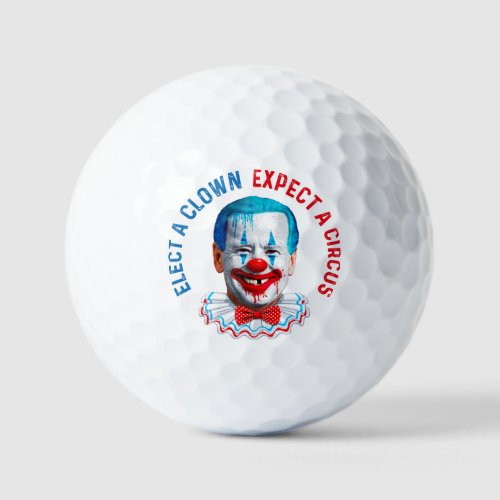 Biden clown face funny anti Biden pro trump 2024 Golf Balls