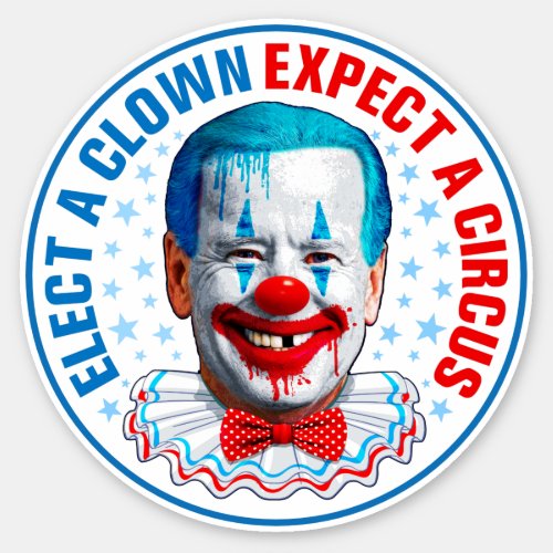 Biden clown face Funny Biden Pro trump 2024 Sticker