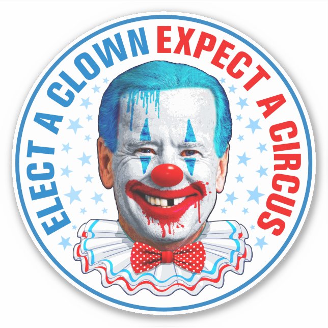 Biden clown face Funny Biden Pro trump 2024 Sticker (Front)