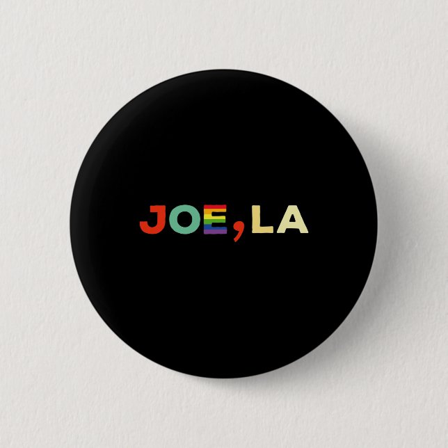 Biden Comma La Kamala Harris Funny Gay Pride Rainb Button (Front)