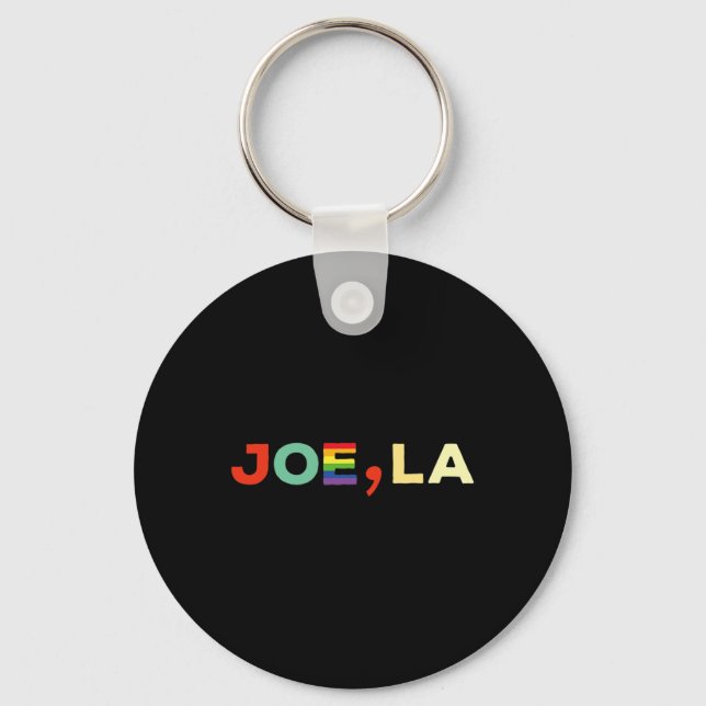 Biden Comma La Kamala Harris Funny Gay Pride Rainb Keychain (Front)