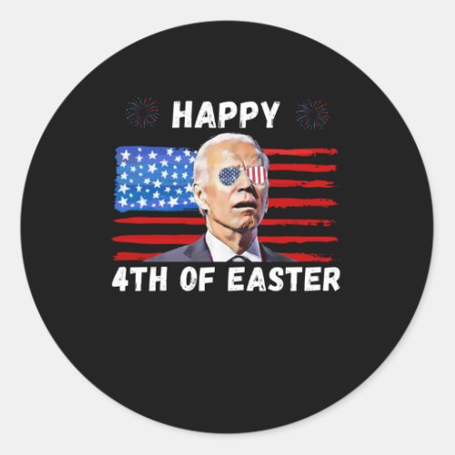 Biden dazed merry 4th of you know classic round sticker