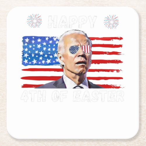 Biden dazed merry 4th of you know square paper coaster
