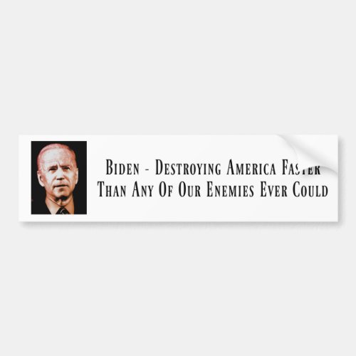 Biden _ Destroying America Bumper Sticker