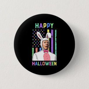 Biden Easter Happy Halloween Bunny Joe Easter Flag Button