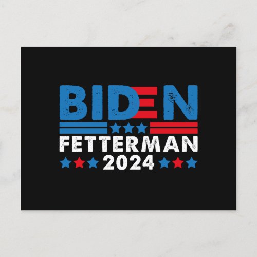 Biden Fetterman 2024  Postcard