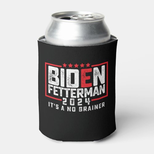 Biden Fetterman 2024 Vintage Can Cooler