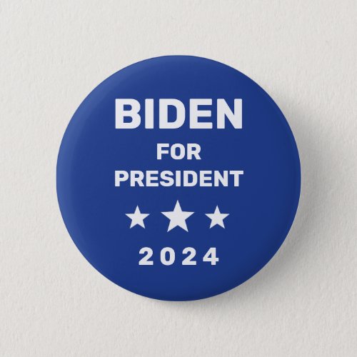 Biden For President 2024 Blue Button