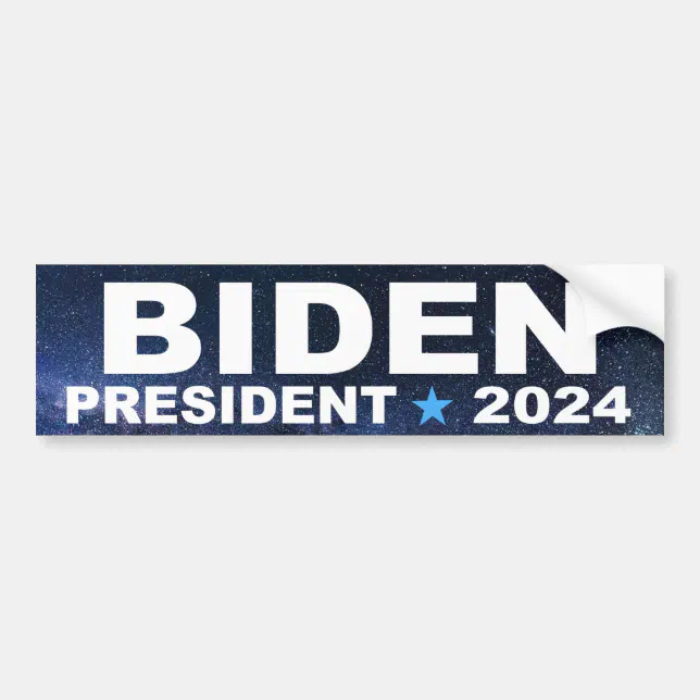 Current Leader Sticker Biden for President 2024 star field bumper sticker | Zazzle
