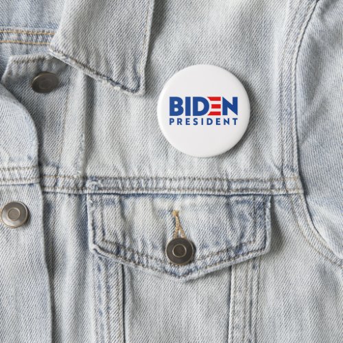 Biden for President Blue and Red Slogan ZSSG Button