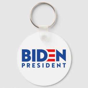 Biden for President Blue and Red Slogan, ZSSG Keychain