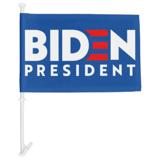 Biden For President Blue Red Text Slogan Zssg Car Flag Zazzle Com
