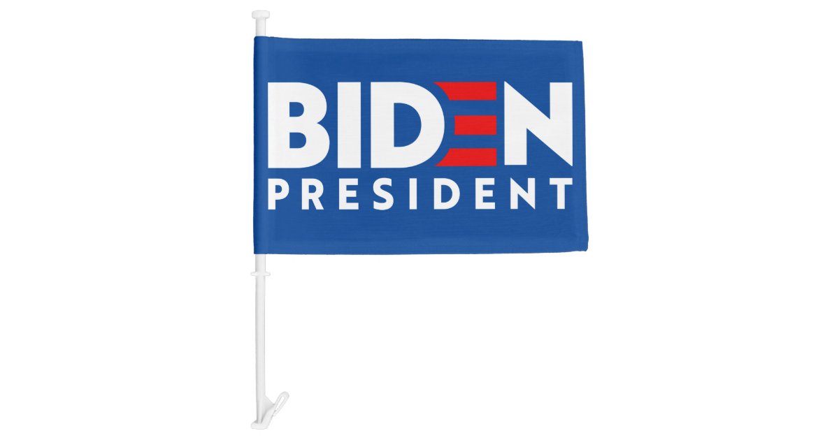 Biden For President Blue Red Text Slogan Zssg Car Flag Zazzle Com