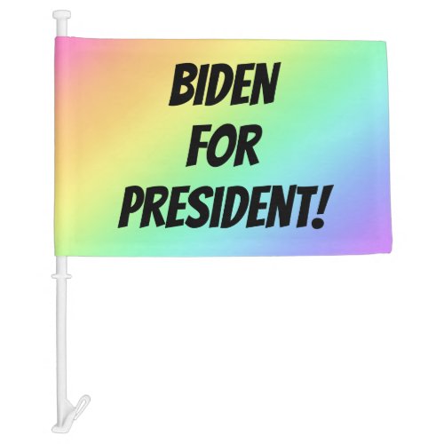 BIDEN for President Rainbow Car Flag