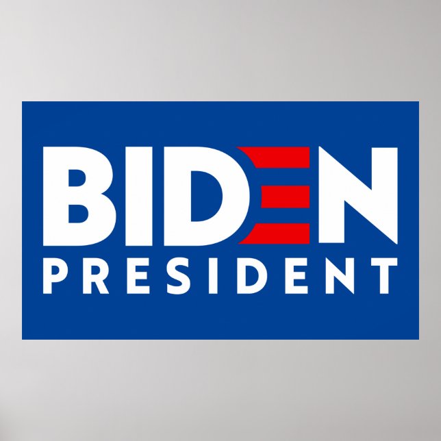 Biden for President White & Red Text Slogan, ZSSG Poster (Front)