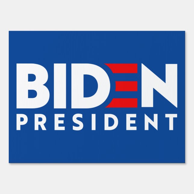Biden for President White & Red Text Slogan, ZSSG Sign (Front)