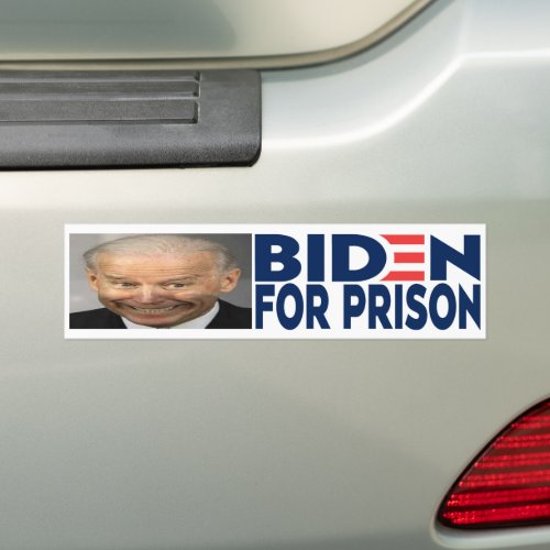 Biden For Prison Photo  Anti Joe Biden  Bumper Sticker