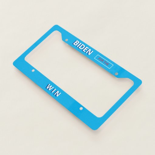 Biden for the Win Light Blue License Plate Frame Zazzle