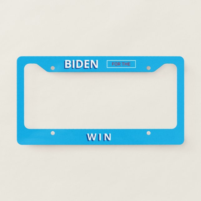 Biden for the Win - Light Blue License Plate Frame (Front)