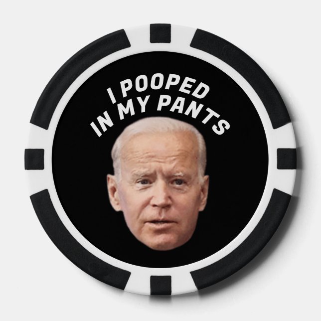 BIDEN FUNNY POOP Poker Chip (Front)