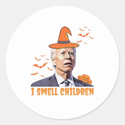 Biden Halloween  I Smell Children Republicans Ha Classic Round Sticker