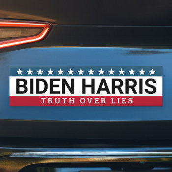 Biden Harris 2020 2024 - Truth Over Lies Bumper Sticker by theNextElection at Zazzle