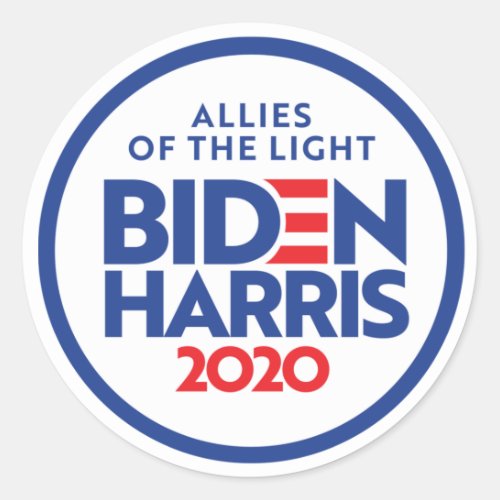BIDEN HARRIS 2020 Allies of the Light Classic Round Sticker