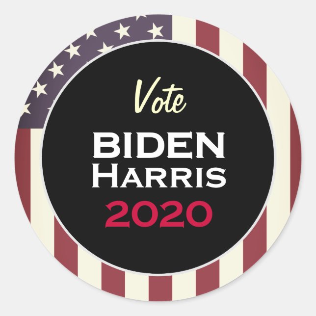 BIDEN HARRIS 2020 Americana Round Campaign Sticker (Front)