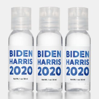 Biden Harris 2020 blue watercolor typography Hand Sanitizer