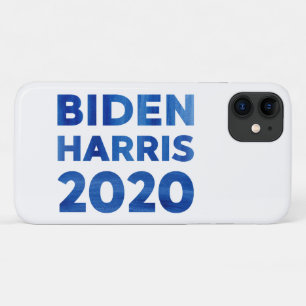 Biden Harris 2020 bold blue watercolor text iPhone 11 Case