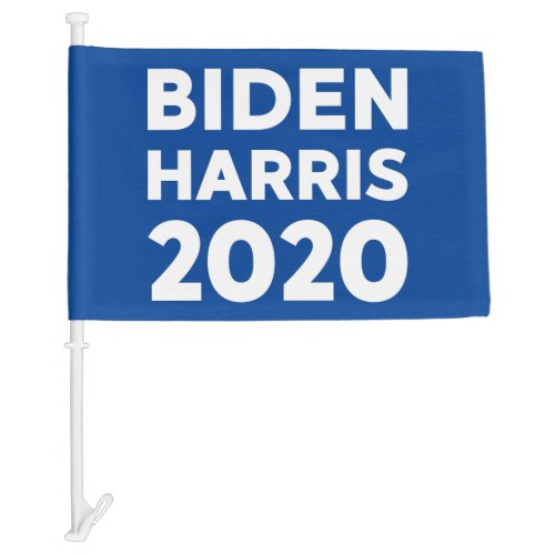 Biden Harris 2020 bold text on blue election Car Flag