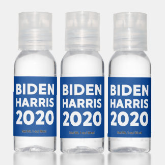 Biden Harris 2020 bold text on blue election Hand Sanitizer