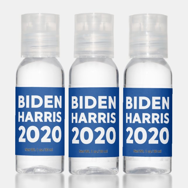 Biden Harris 2020 bold text on blue election Hand Sanitizer (Set)
