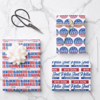 Biden/harris 2020 Bye Don Patterns Wrapping Paper Sheets by SnappyDressers at Zazzle