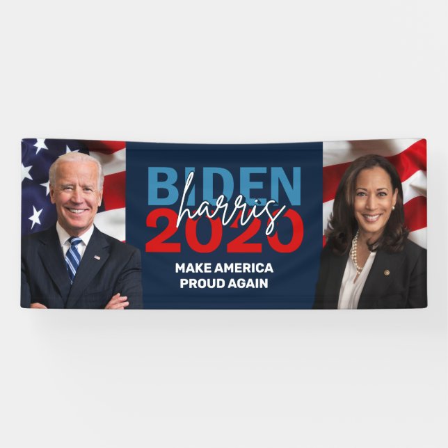 Biden Harris 2020 Campaign Patriotic Photo Banner (Horizontal)