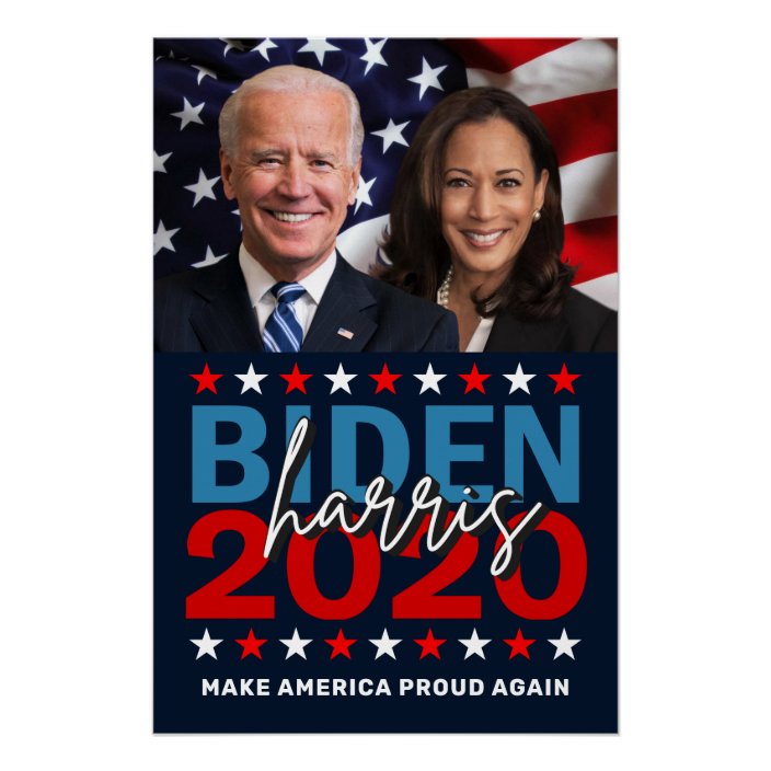 Biden Harris 2020 Campaign Patriotic Photo Poster