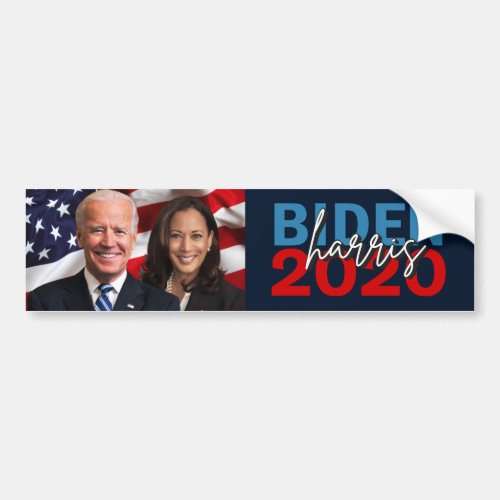 Biden Harris 2020 Campaign with Patriotic Photo Bumper Sticker