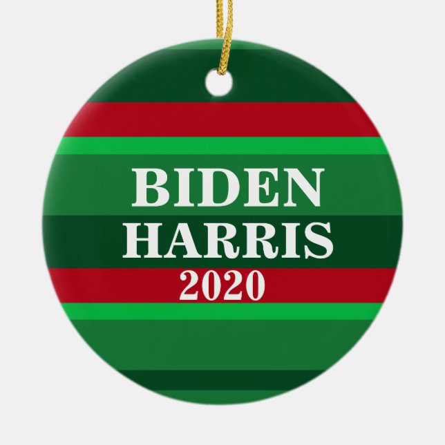 Biden Harris 2020 Christmas Ceramic Ornament (Front)