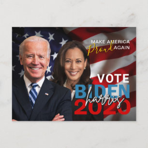 Biden Harris 2020 Collector's Patriotic Photo Postcard