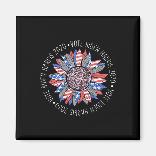 Biden Harris 2020 Cute Red White Blue Sunflower Sh Magnet (Front)