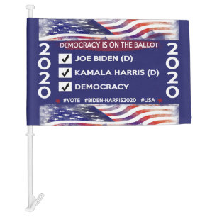 Biden Harris 2020 Democracy is on the Ballot Car Flag