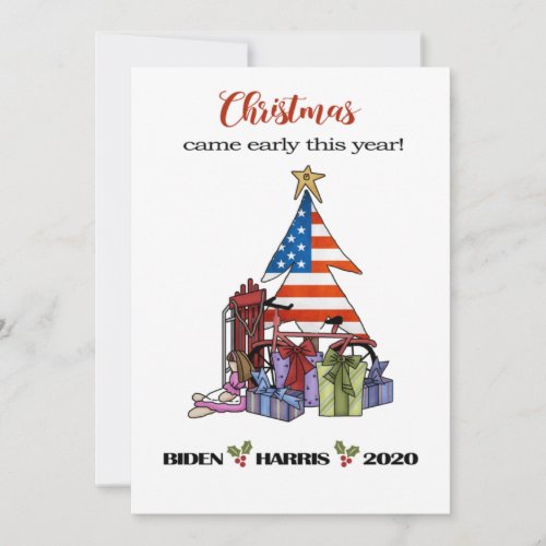 BidenHarris 2020 Early Christmas TreePresents Holiday Card