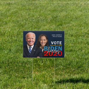 Biden Harris 2020 Election Campaign with Photo Sign