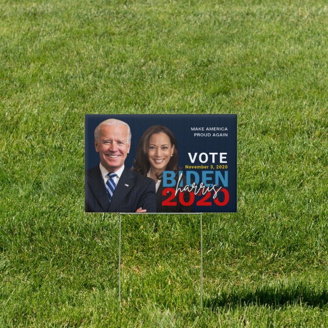 Biden Harris 2020 Election Campaign with Photo Sign (Insitu)