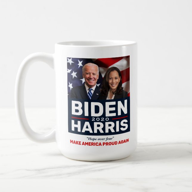 Biden Harris 2020 Election Hope over Fear w/Photo Coffee Mug (Left)